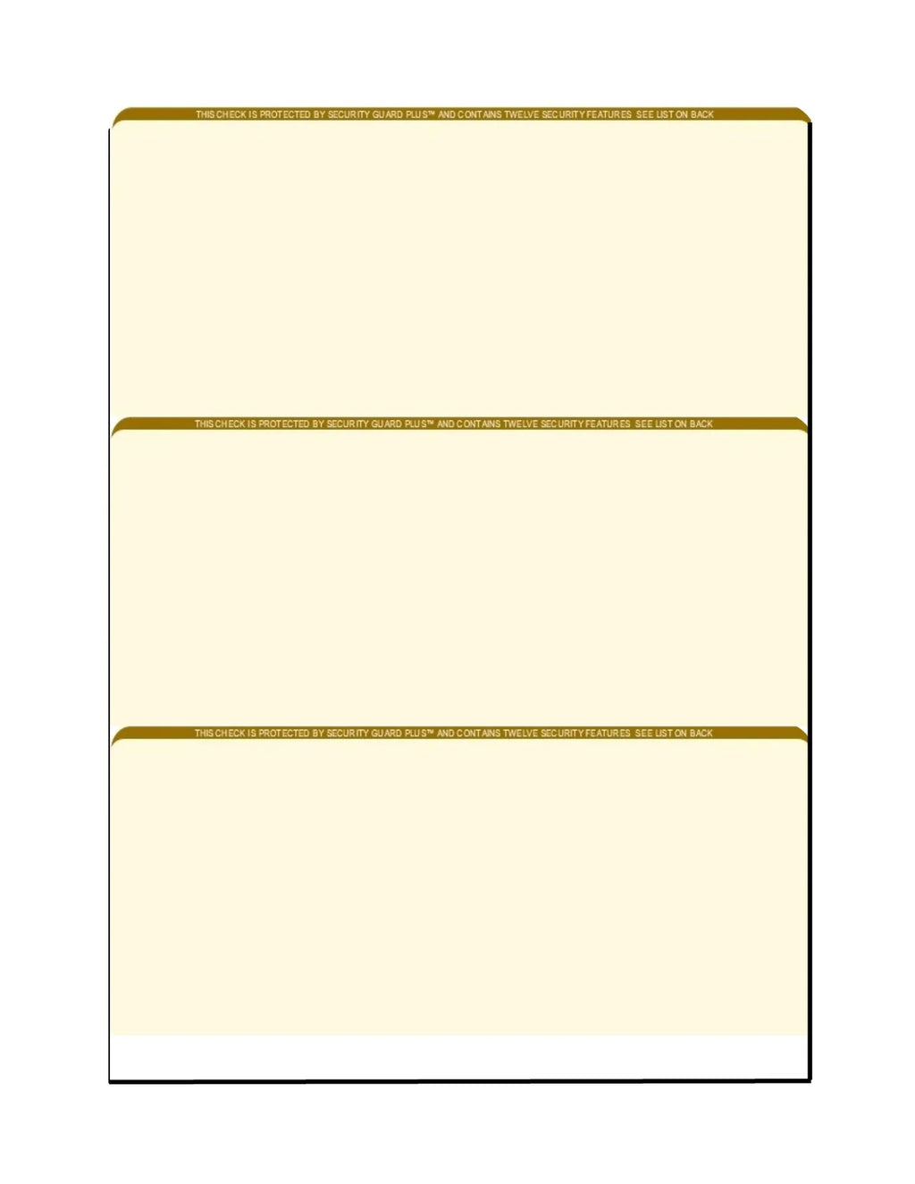 PACK 12 High-Security OF SHEETS x Zapco Microperfed 3-Up Check Complex 100 Pattern, with 11", Security Background - Checks, Features 8-1/2" w Paper, Organic