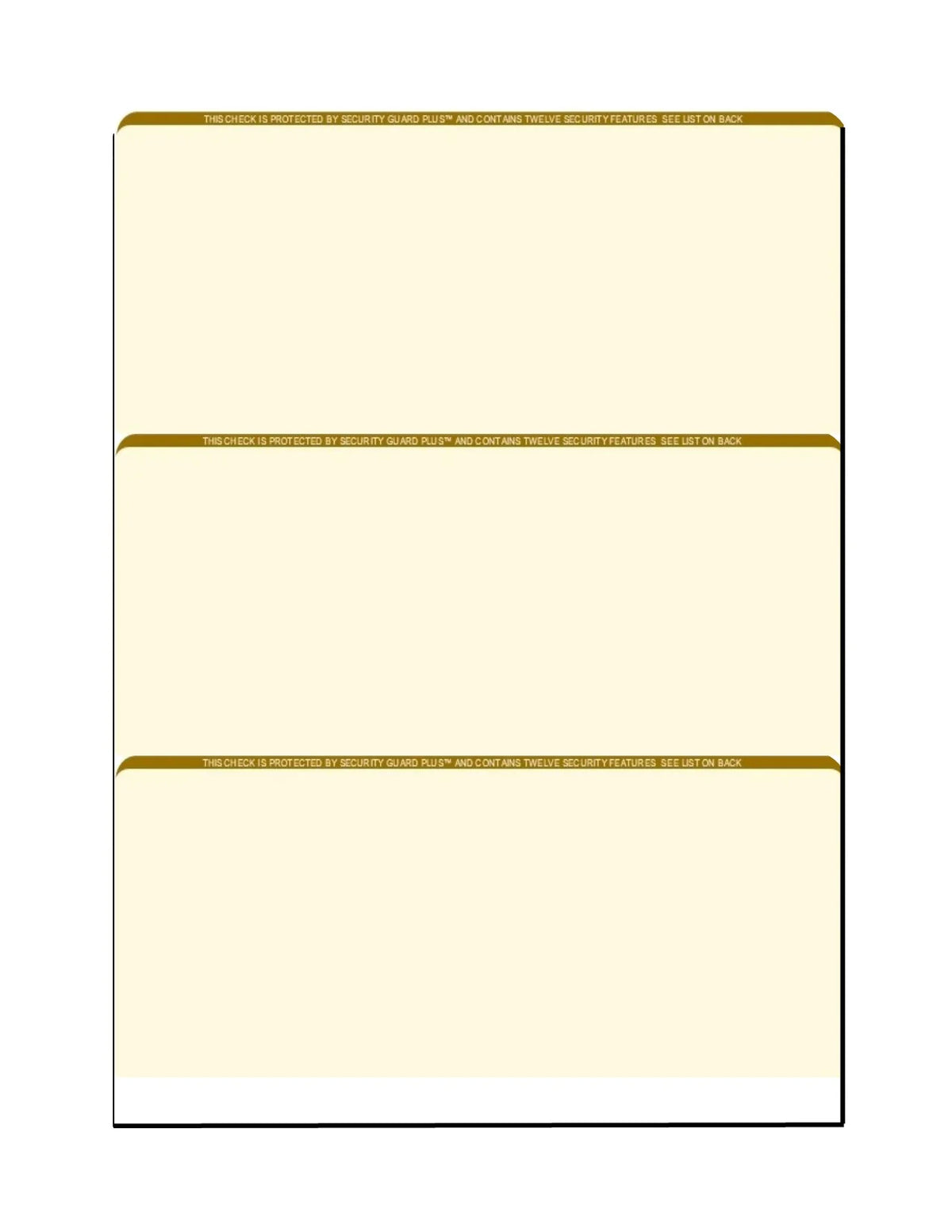 PACK 12 High-Security OF SHEETS x Zapco Microperfed 3-Up Check Complex 100 Pattern, with 11", Security Background - Checks, Features 8-1/2" w Paper, Organic