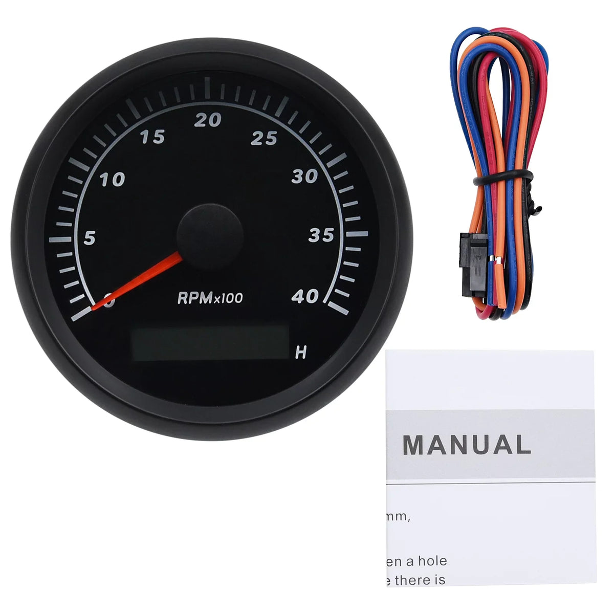 Truck Geloo Boat Meter Marine Tachometer for 85mm Waterproof RV 0-4000RPM Gauge Hour Tachometer Car