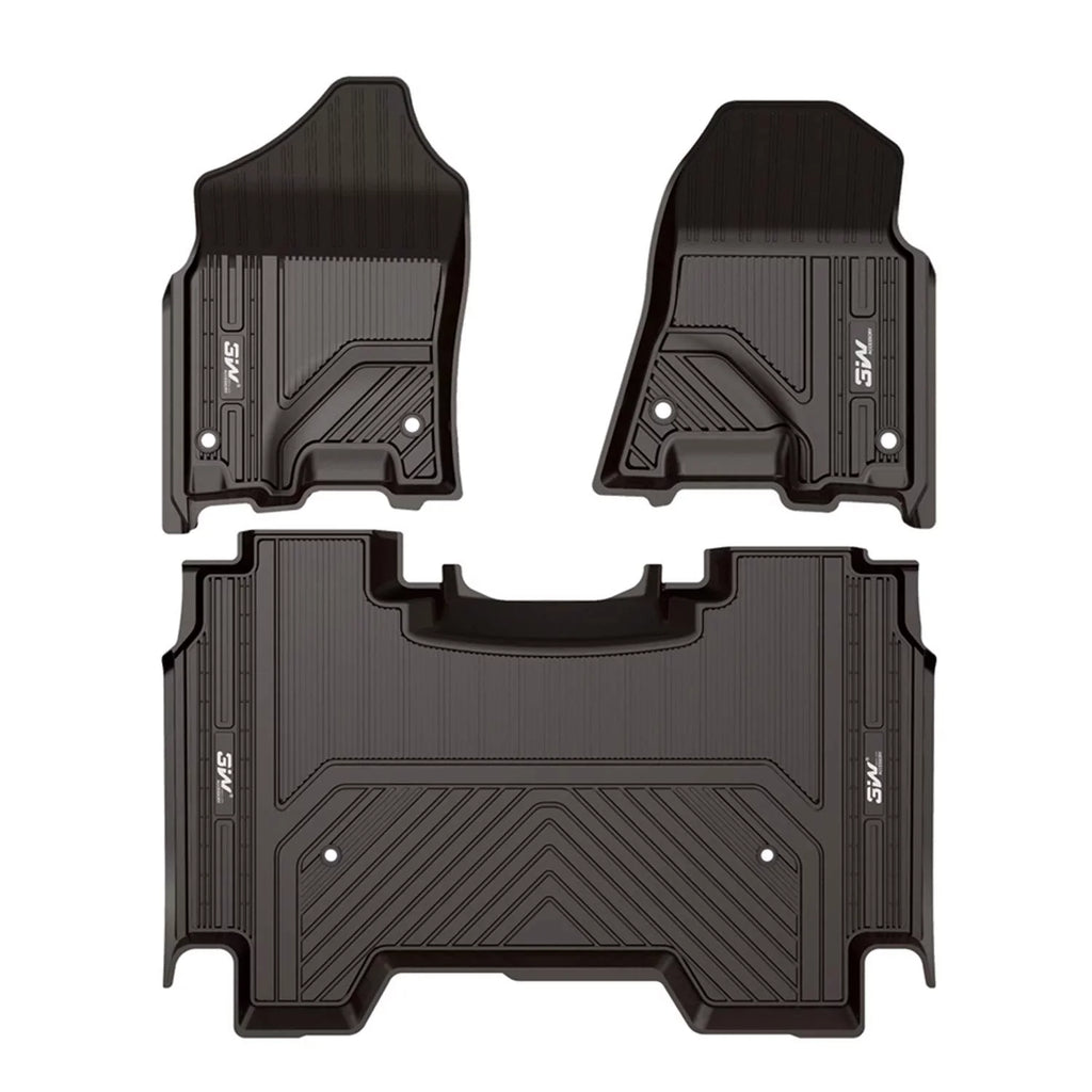 2019 Floor & Ram Weather Mats 2nd Crew Rear Cab - Non-Toxic Seat) Seating, (NOT Carpet for Set Under 1st Bucket Ram for 3W with Row Dodge 1500 Storage 2020 TPE Full All for