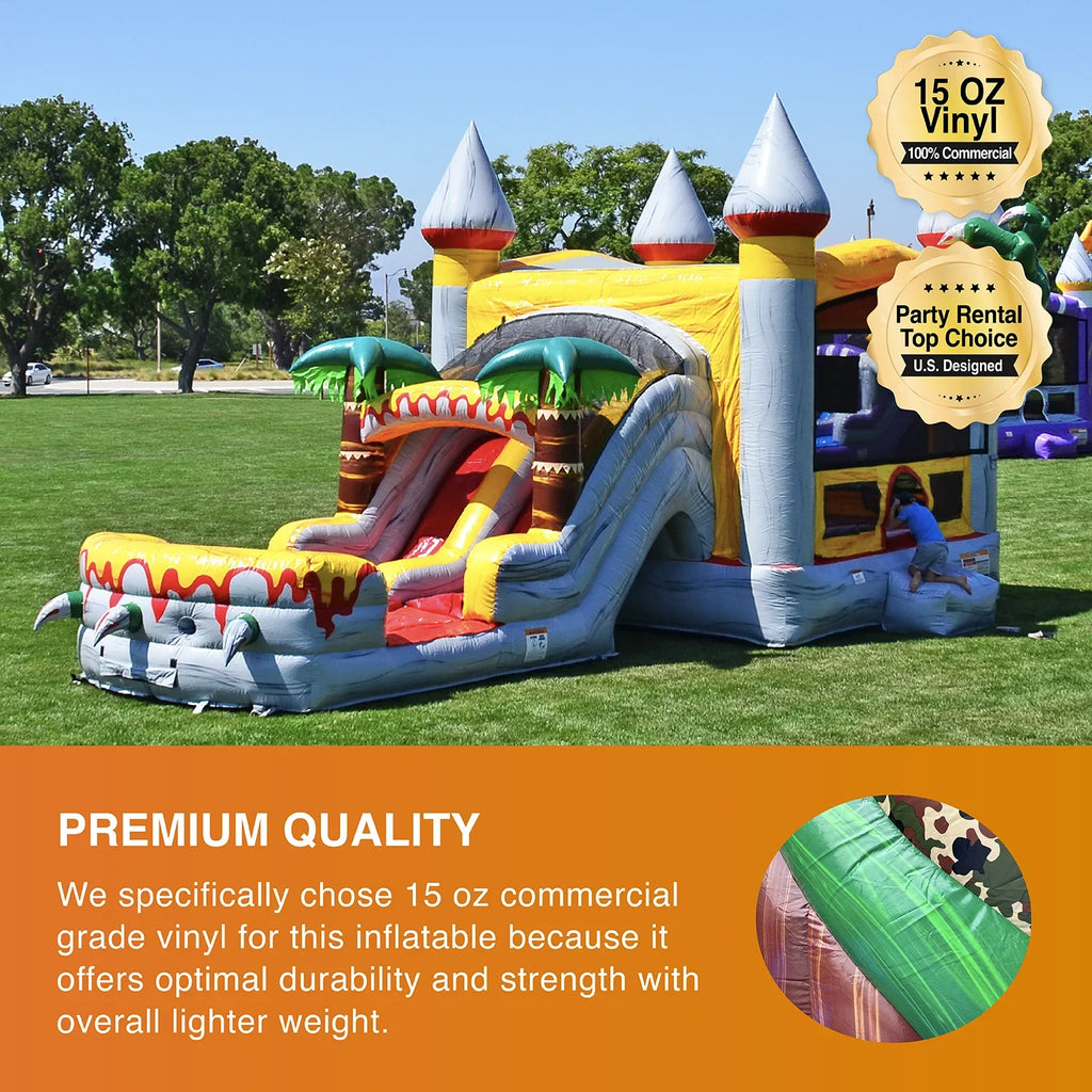 House Slide T-Rex Grade Bounce Water Commercial and for and JumpOrange (with Pool Blower), Adults Kids