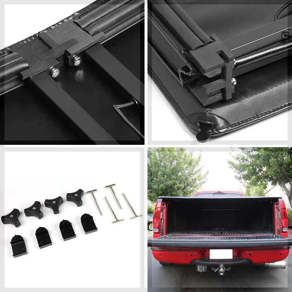 Tonneau Soft Fleetside Top 2005-2019 for NISSAN Truck Short Frontier 05-21 5Ft Tri-Fold select: FRONTIER Cover Bed Fits