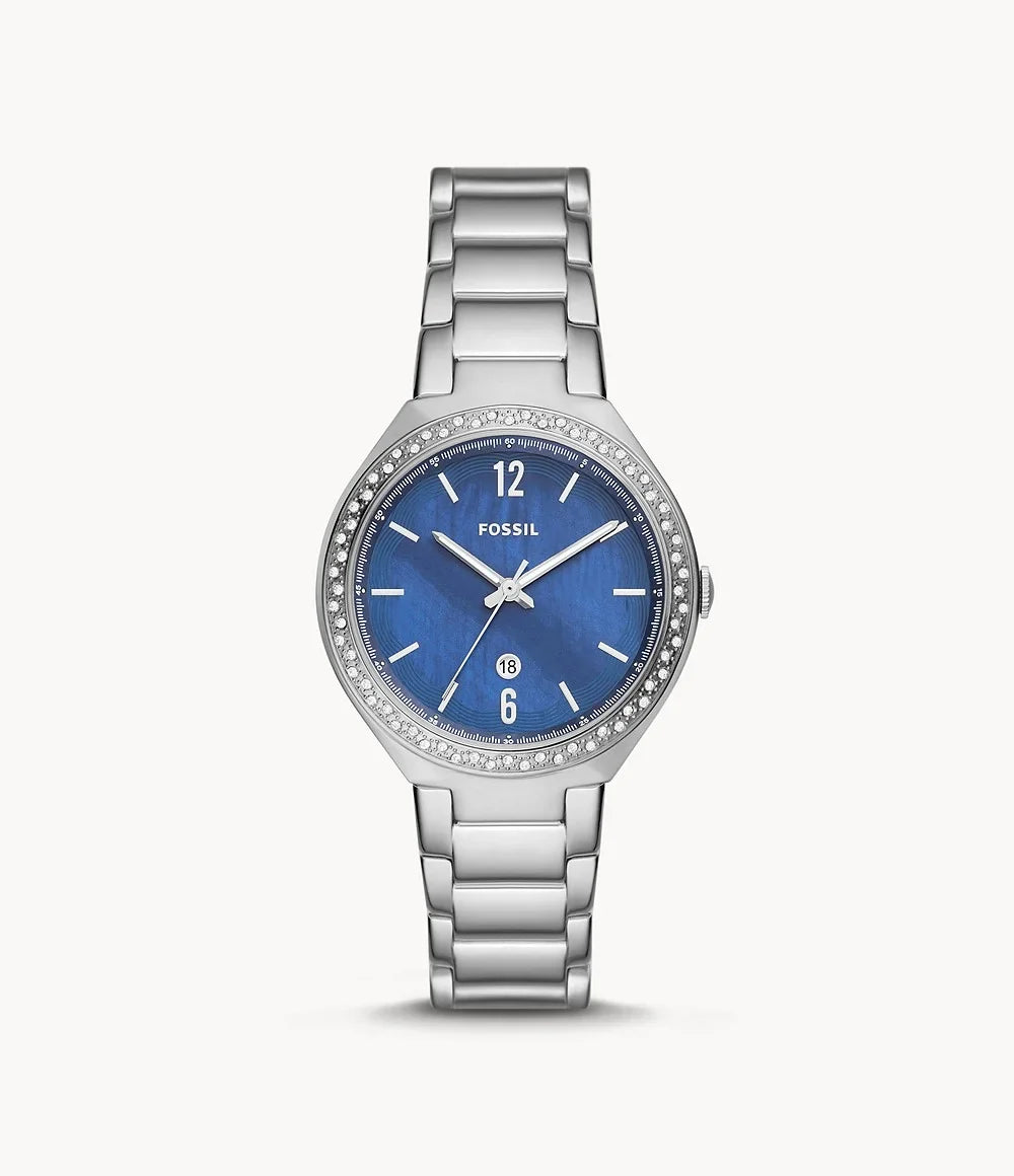 Stainless Steel Date BQ3843 Fossil Watch Ashtyn Three-Hand