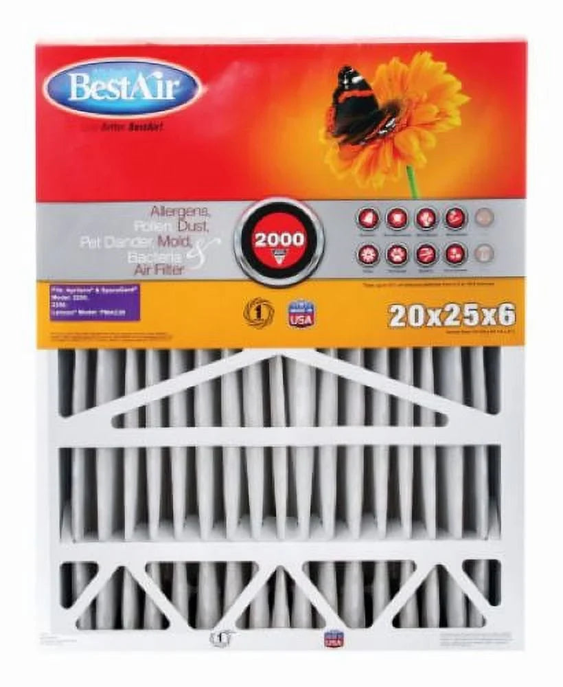 Pre-Pleat Filter of Quantity Air MERV x Air - 12 Best 2" Inch 25" Pro BA2-1625-8 8 x 16"