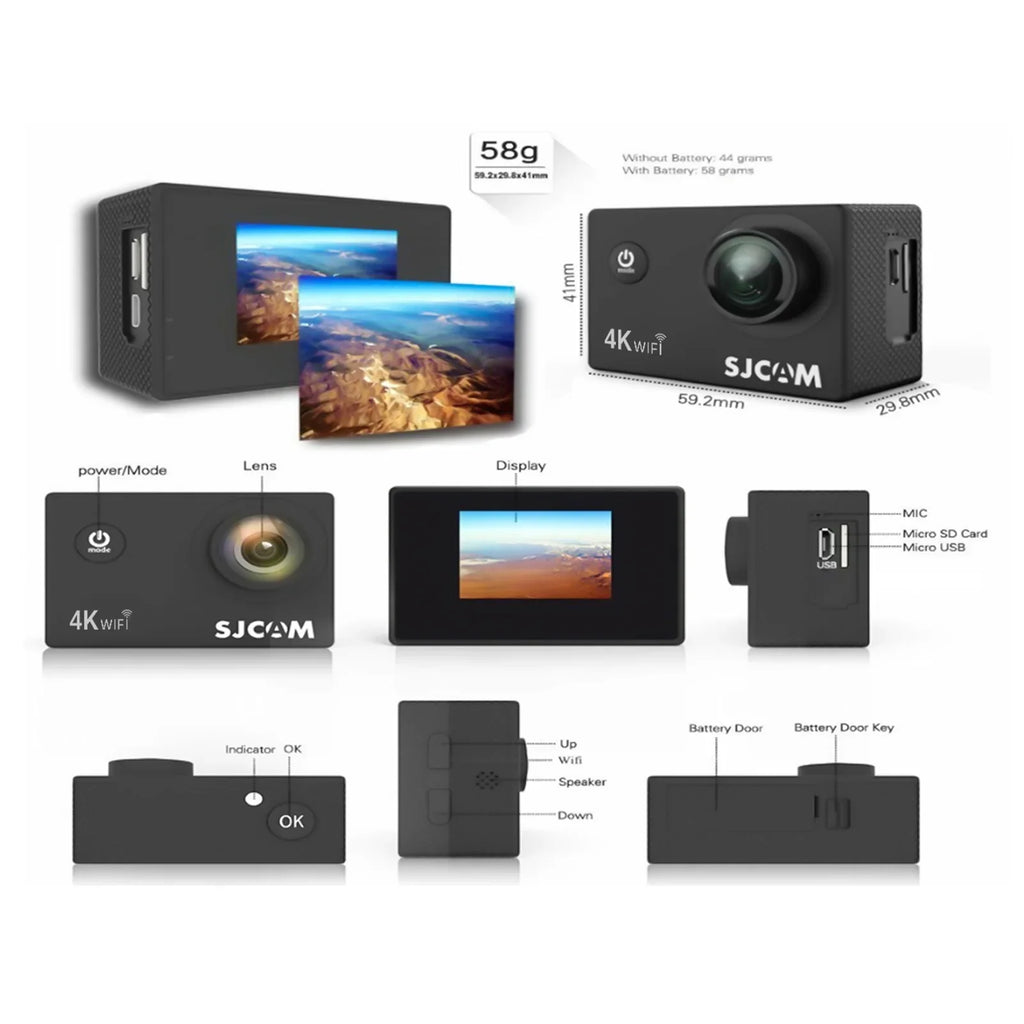 SJ4000AIR with WiFi Share 16MP , moobody 2,inch IPS Camera Photos Adventures and Screen! Your 4K with Sports