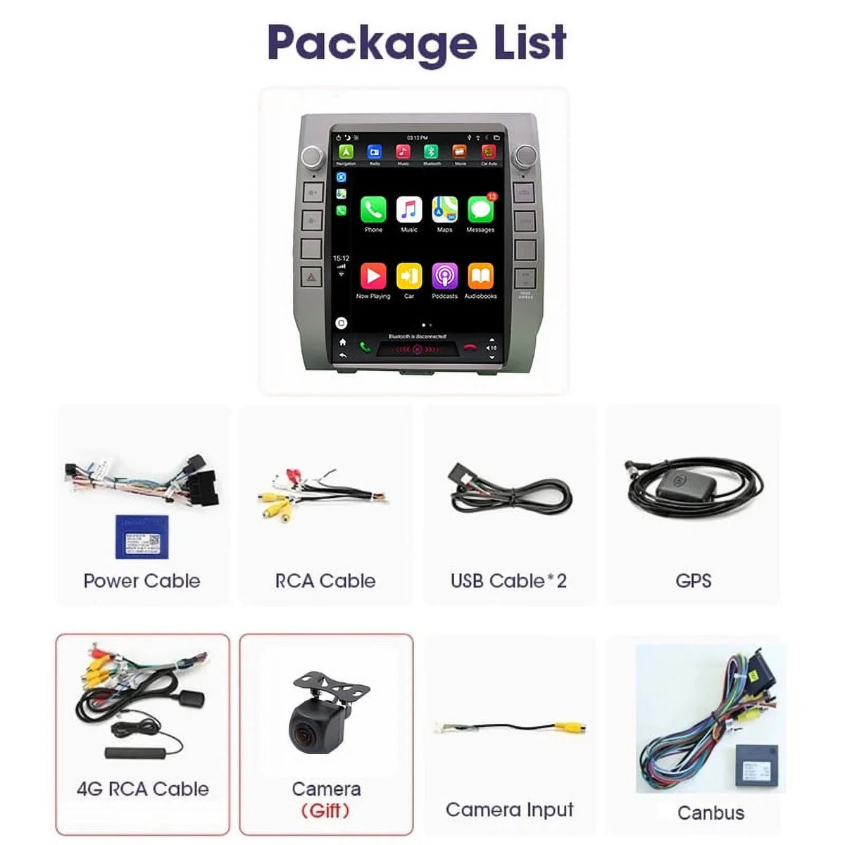 For Auto Android Tundra 2014-2020 , , Player Carplay Car Multimedia Head Toyota 4GB+64GB Radio Stereo Inch Car Built-in Unit Android 12.1