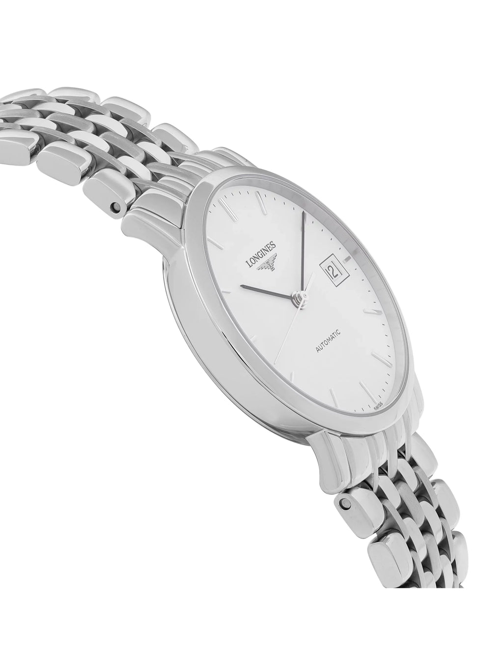 Dial White Steel Watch Automatic Elegant L4.809.4.12.6 Longines Stainless Ladies