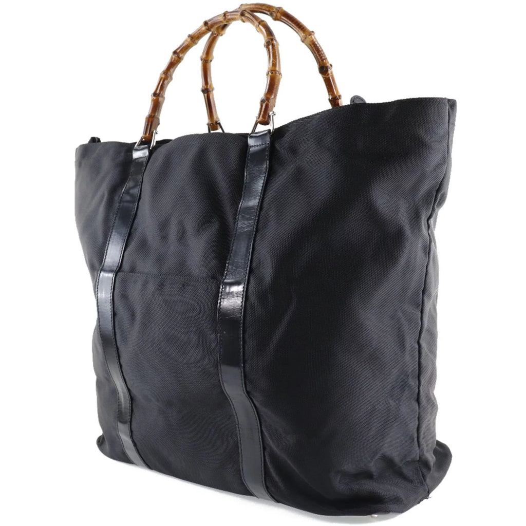 Leather 002-2058-0412-5 Canvas Bamboo Pre-Owned Gucci Unisex x GUCCI Bag Nylon (Fair) Tote
