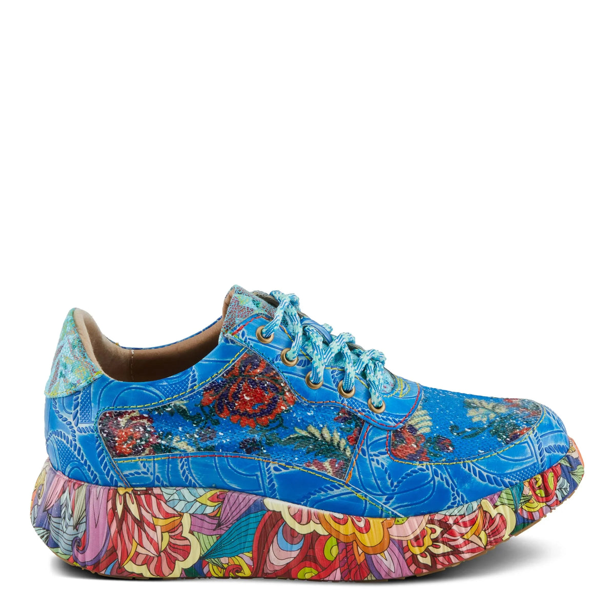 / Sneakers CAFFEY Fashion EU | 42 Step Energetic Patterns Spring Multi Unique L'Artiste US Multicolored Blue Women's 10.5-11