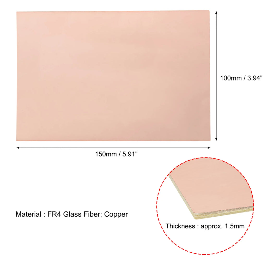 FR4 Pcs 150x100mm Copper Thickness Double-Sided PCB 15 DIY PCB Board Circuit 1.5mm Clad Laminate Board Prototyping