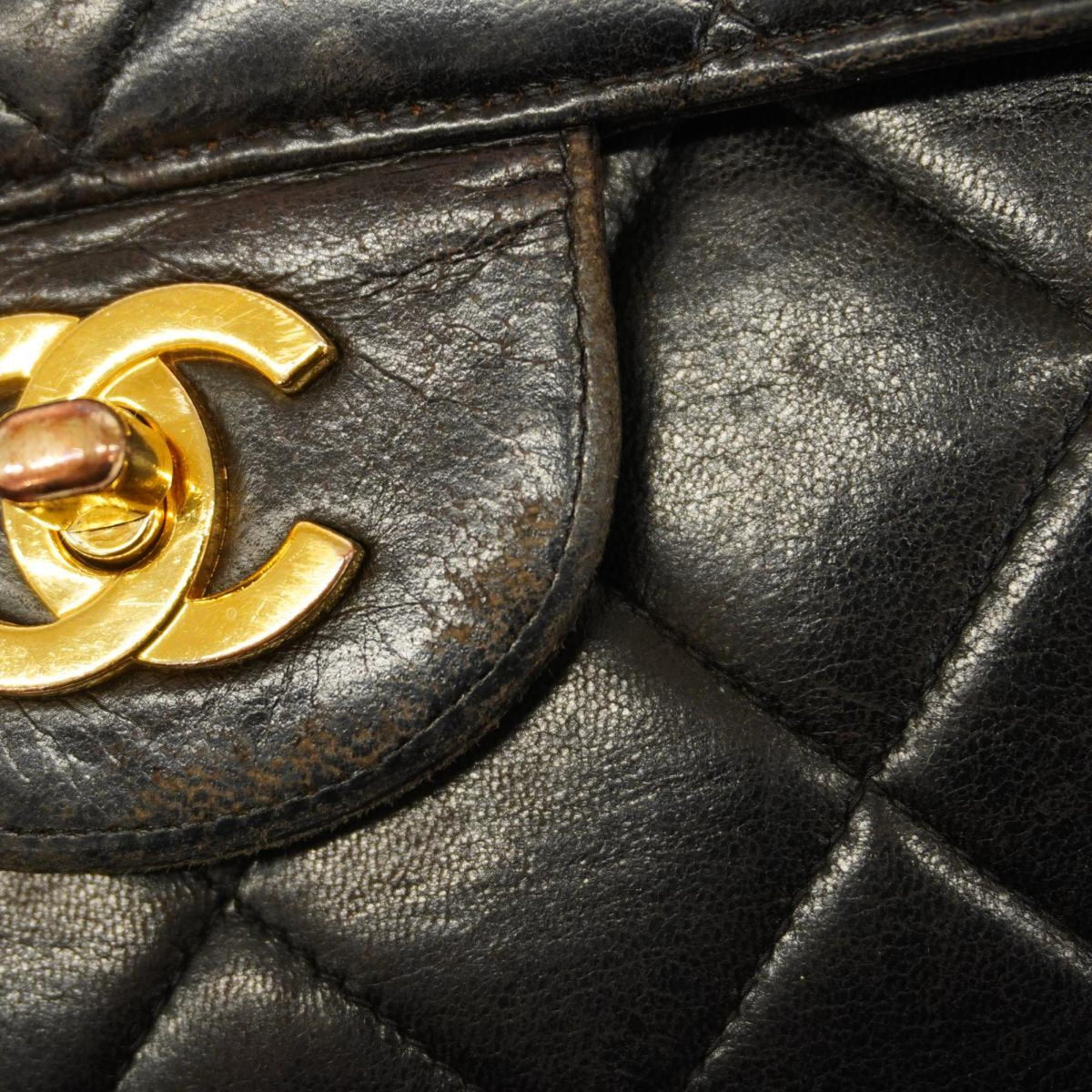 Pre-Owned Double Bag Face Women's Lambskin Chain (Good) Matelasse Shoulder Chanel W