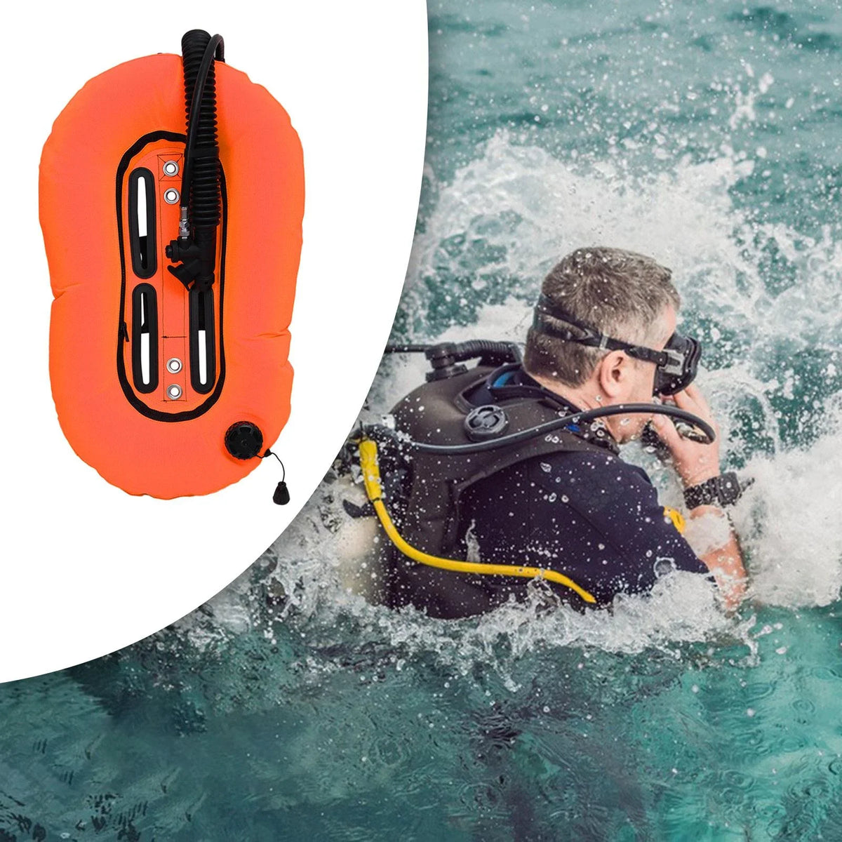 Wing Snorkeling Diving Scuba Tank yotijar BCD Freediving Donut Diving Single for Set Orange