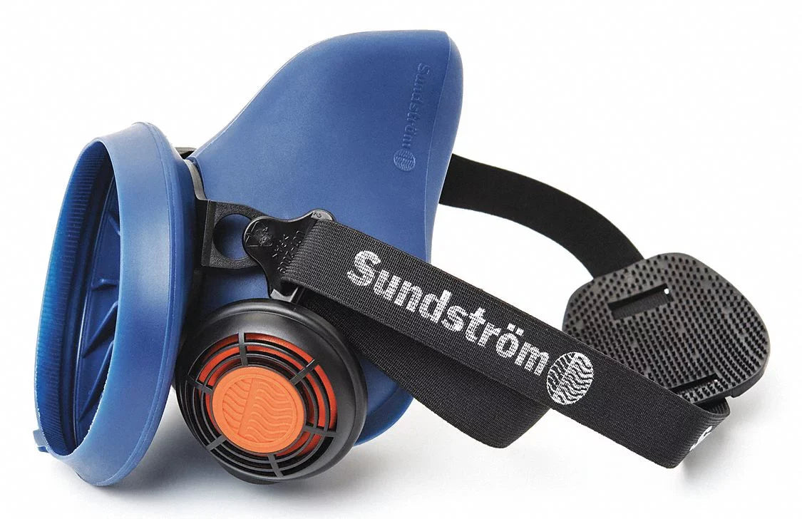 M/L 100 Sundstrom Half Respirator,Silicone,Blue Mask SR Safety