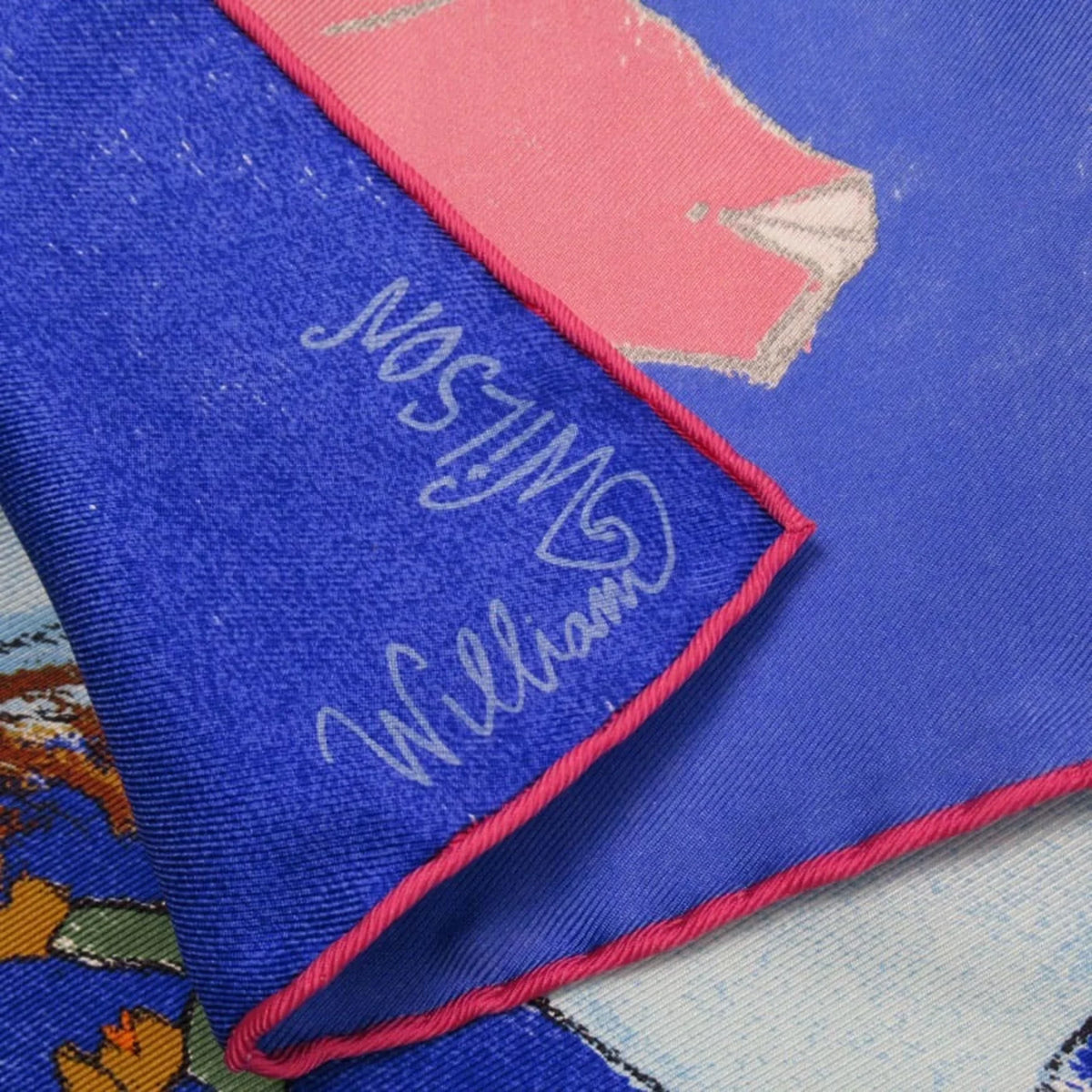 Estimated Blue Wilson Silk (Good) Pre-Owned Scarf William Vuitton Louis